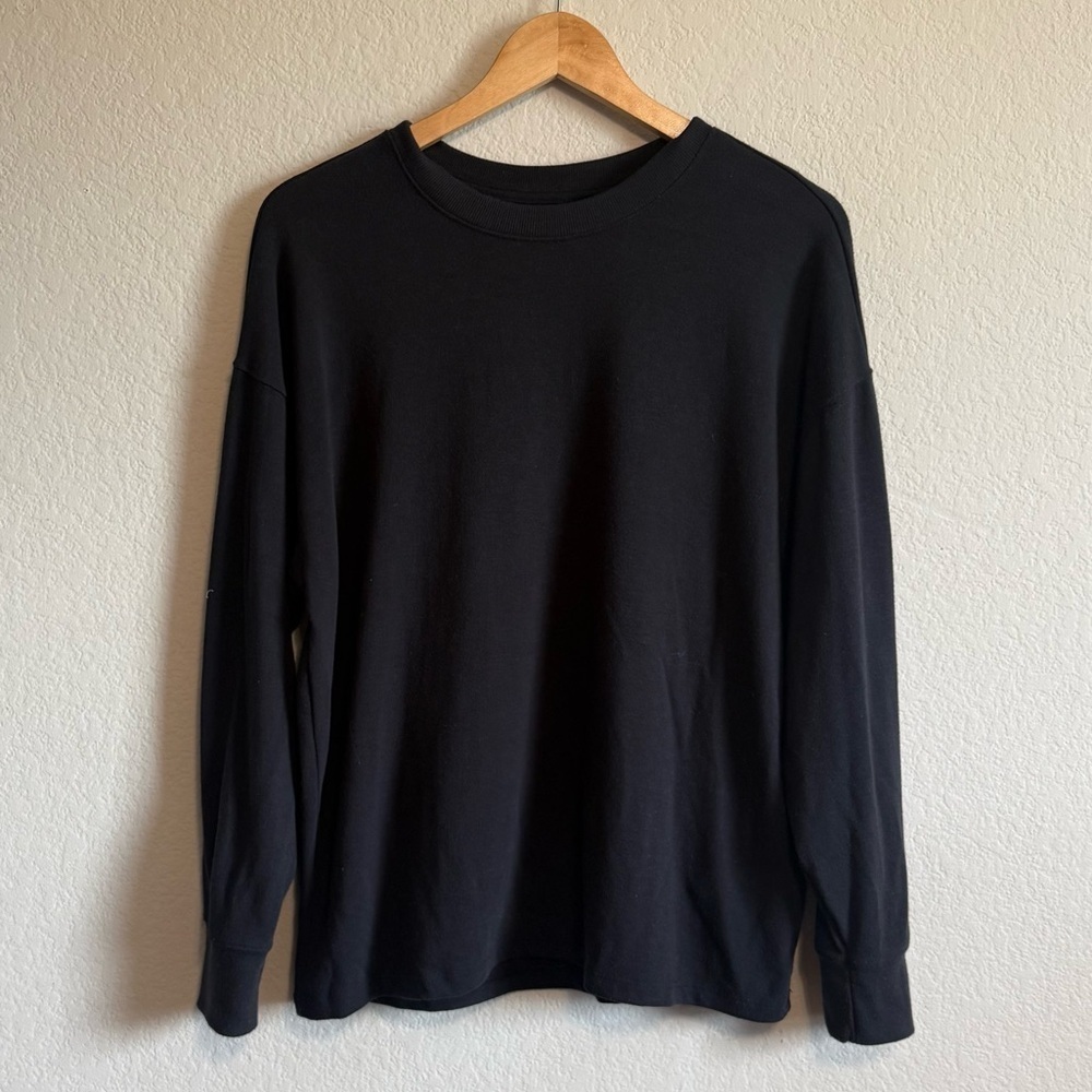 Abercrombie & Fitch Soft A&F Black Long Sleeve Crewneck Sweater Pullover Shirt
